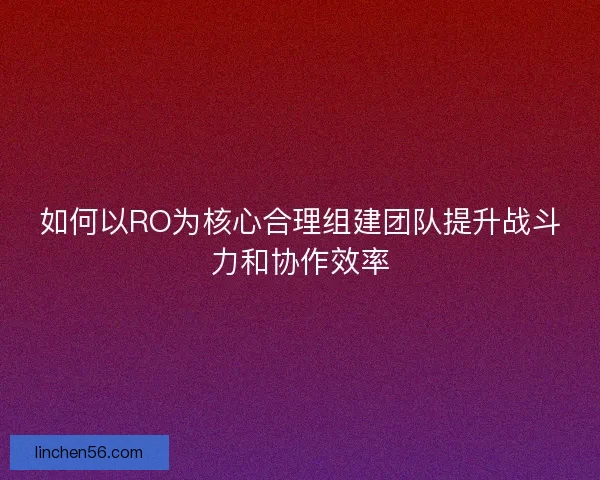 如何以RO为核心合理组建团队提升战斗力和协作效率